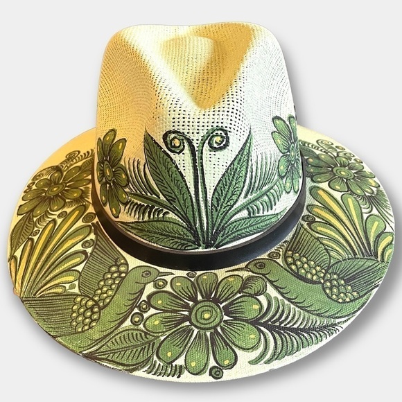 Accessories - NEW Mexican Artesanal Hand Painted Straw Hat Size Medium